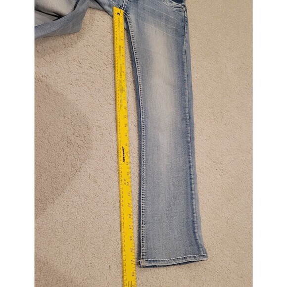 Shyanne Bootcut Western Low Rise Denim Jeans Rhinestone Embellished 32x27 - Picture 8 of 10